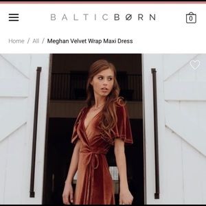 Baltic Born Meghan Velvet Wrap Maxi Dress in Rust Brown